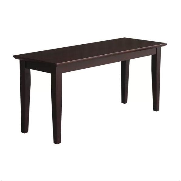 Solid Wood Entryway Accent Bench in Java Brown Finish - PRHOMZ