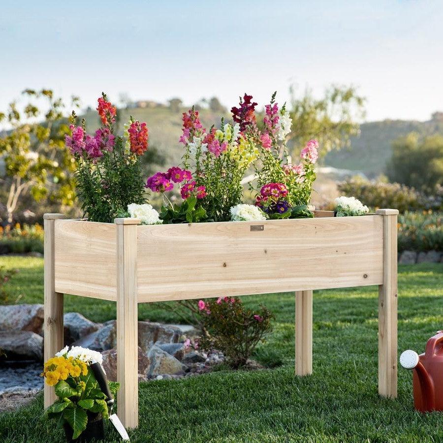 Farmhouse Wood 48x24x30in Raised Garden Bed Elevated Garden Planter Stand - PRHOMZ