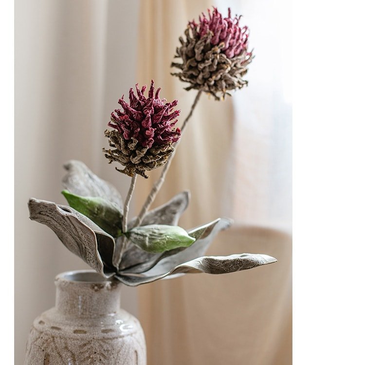 Artificial Tall Stem Flower Mulan Thistle 43" Tall