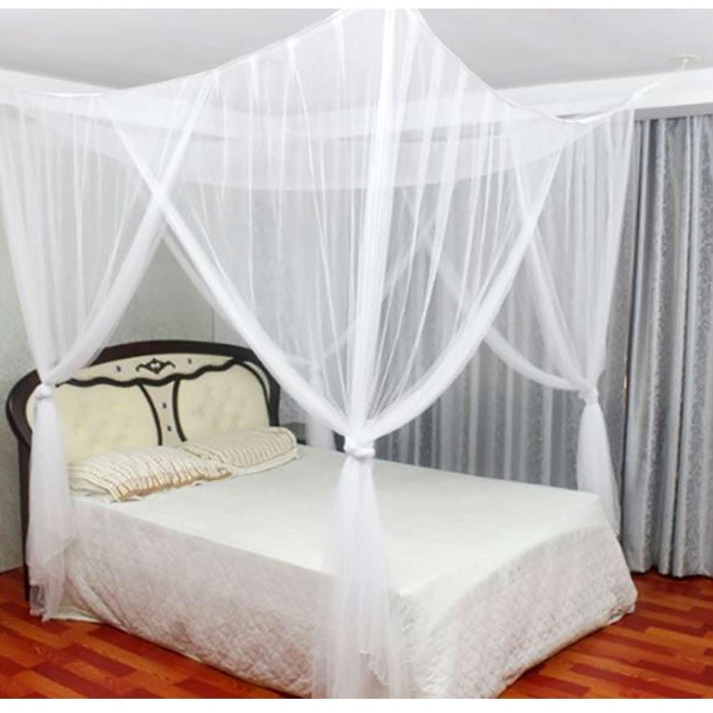 White Mosquito Net Bed Canopy Mesh Netting - size Full Queen King - PRHOMZ