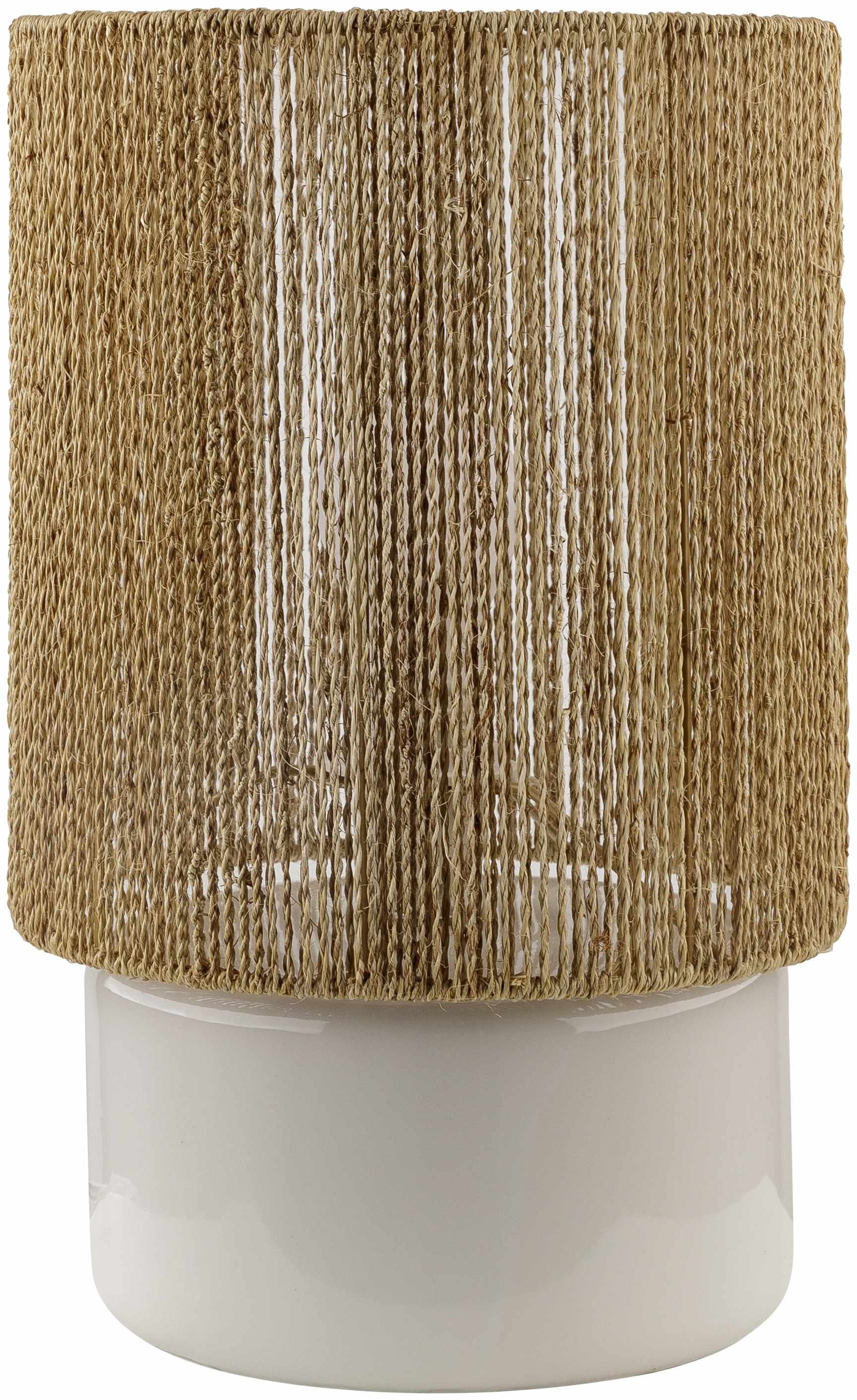 Jaguaripe Ribbed Ceramic Beige Table Lamp-0