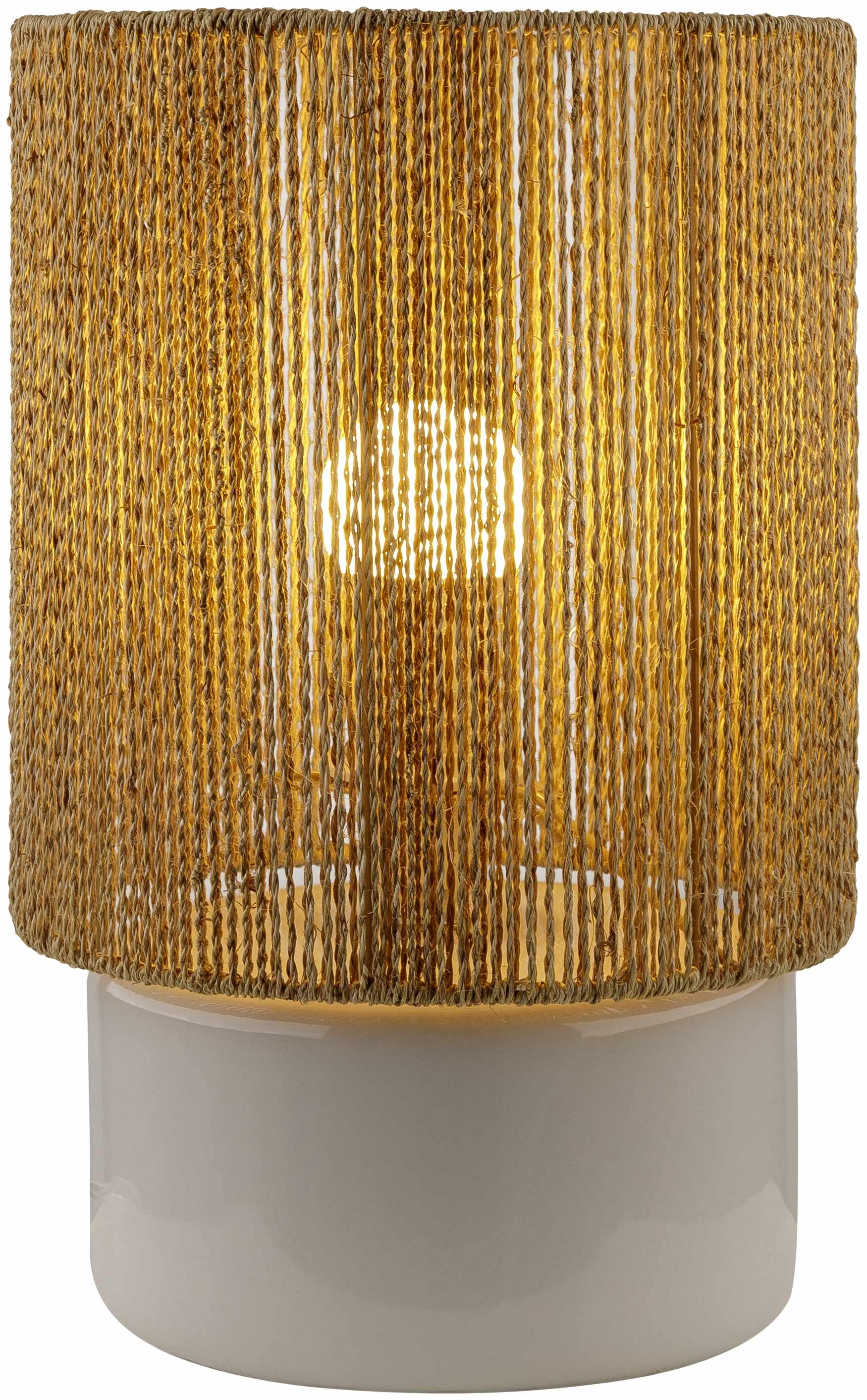 Jaguaripe Ribbed Ceramic Beige Table Lamp-1