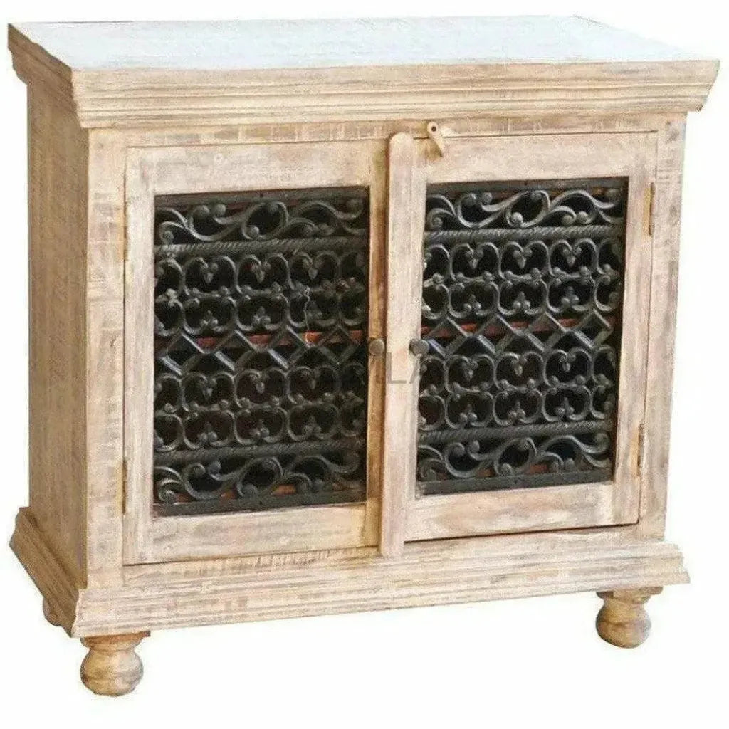 Jartha Iron Lace Doors Accent Cabinet