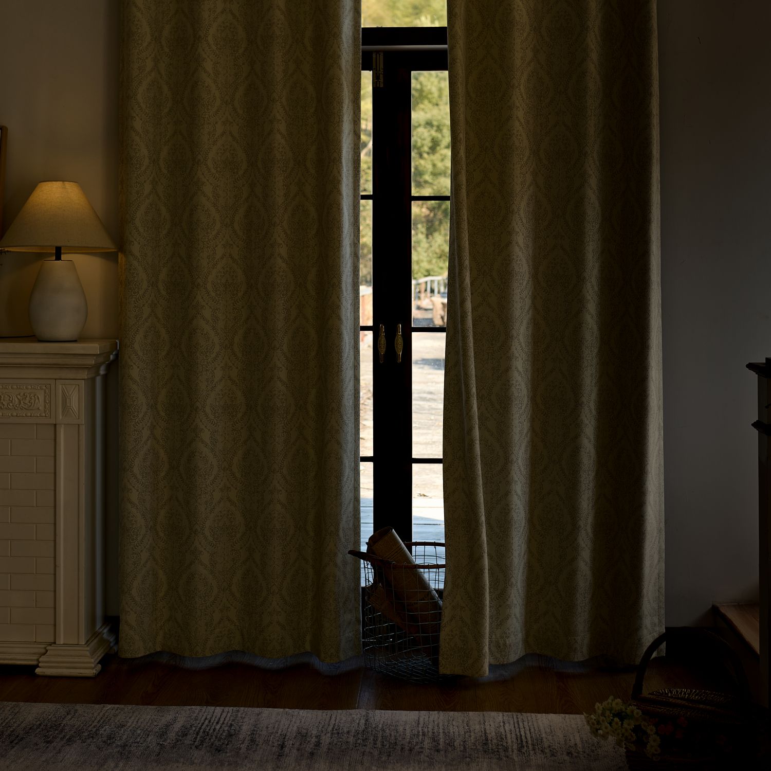 Jolie French Country Style Damask Patterned Curtains