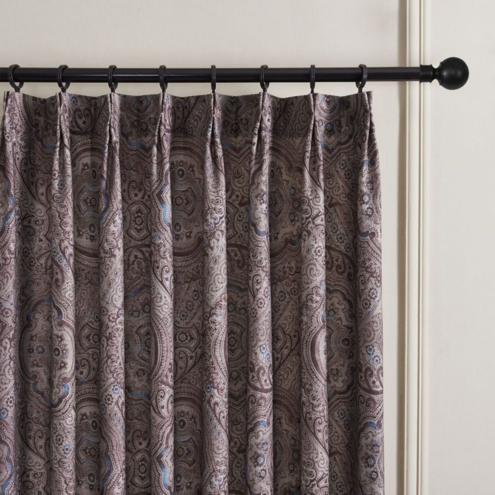 Jules Dark Purple Damask Curtains