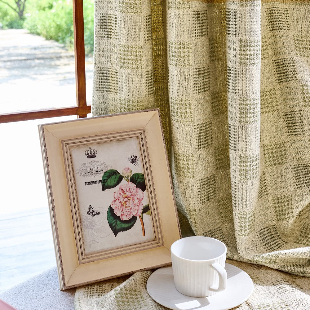 Juniper Woven Textured Plaid Curtains