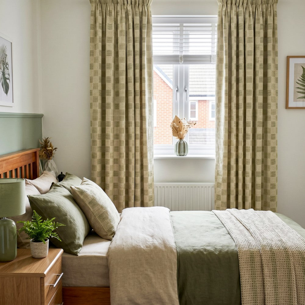 Juniper Woven Textured Plaid Curtains