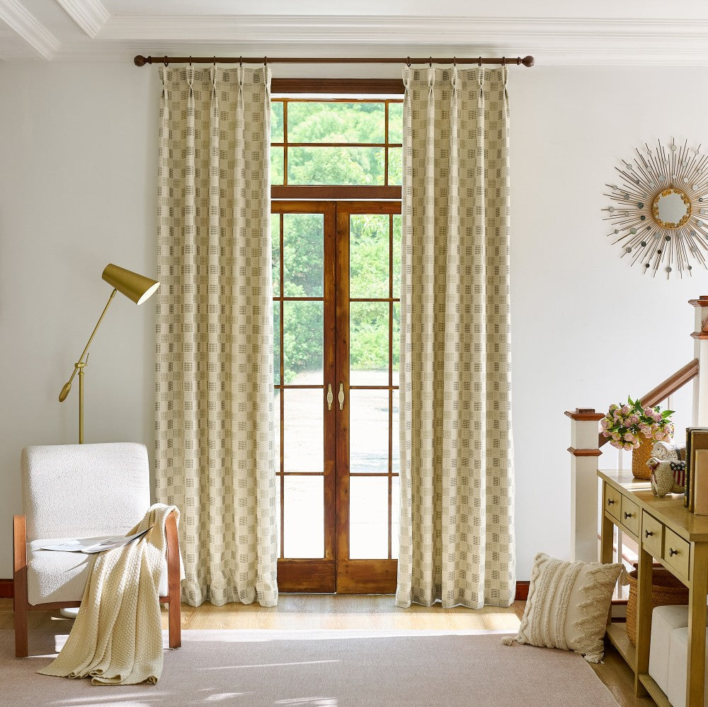 Juniper Woven Textured Plaid Curtains