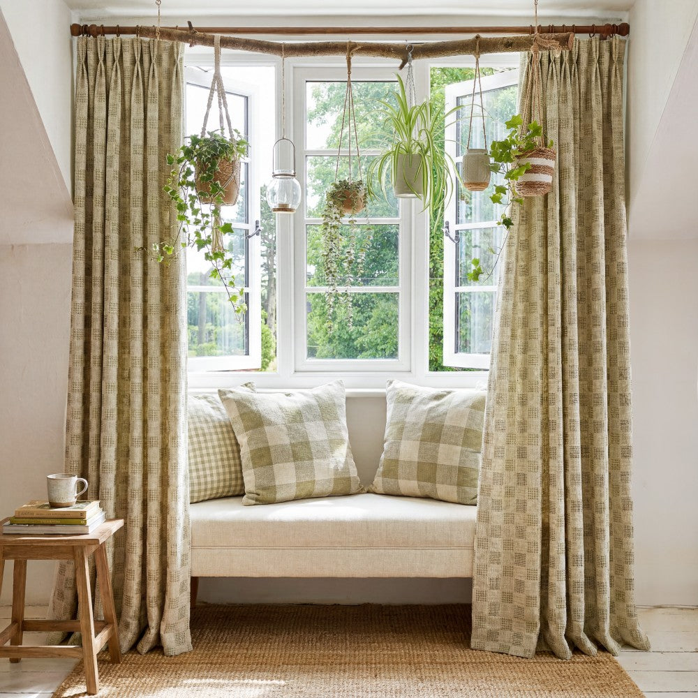 Juniper Woven Textured Plaid Curtains