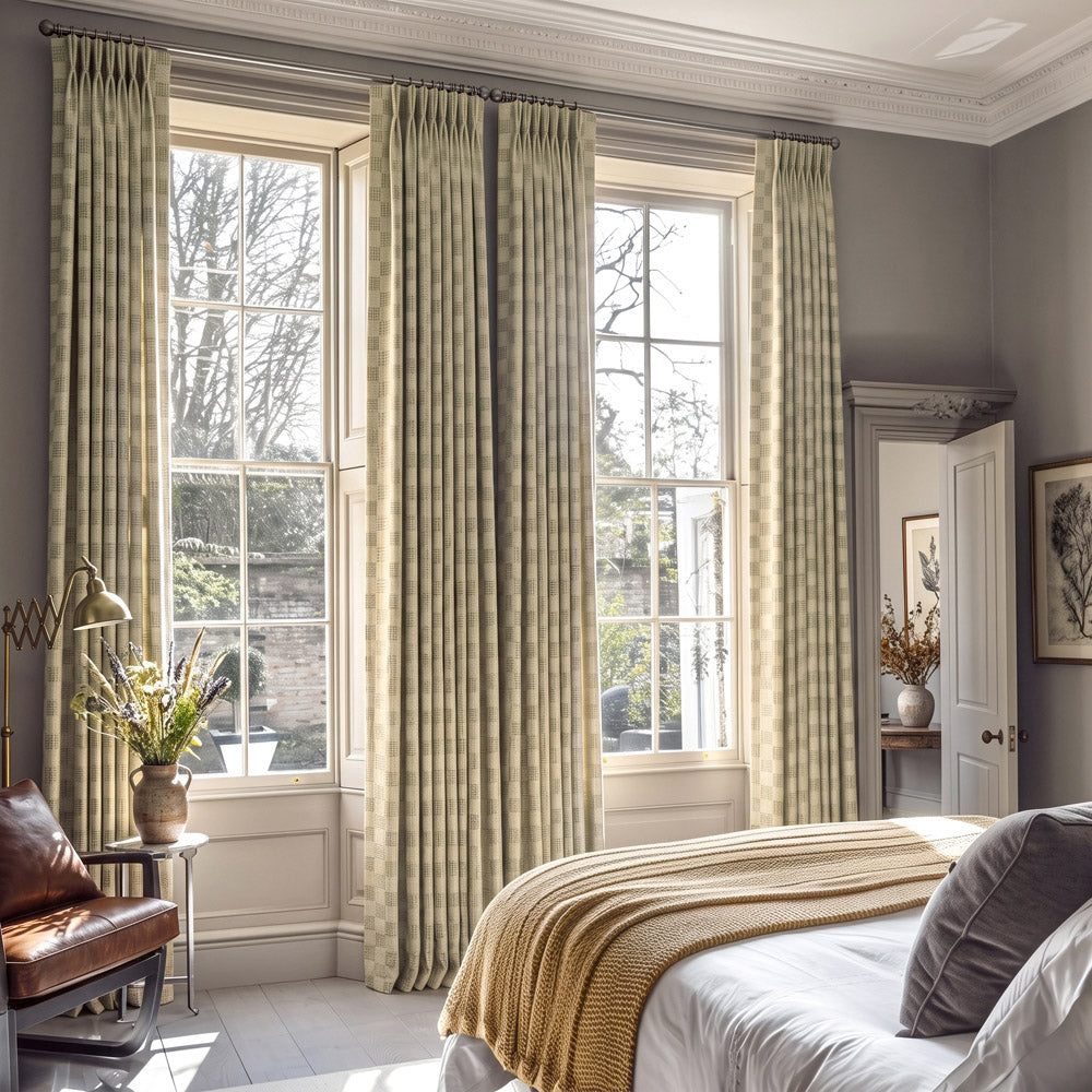Juniper Woven Textured Plaid Curtains