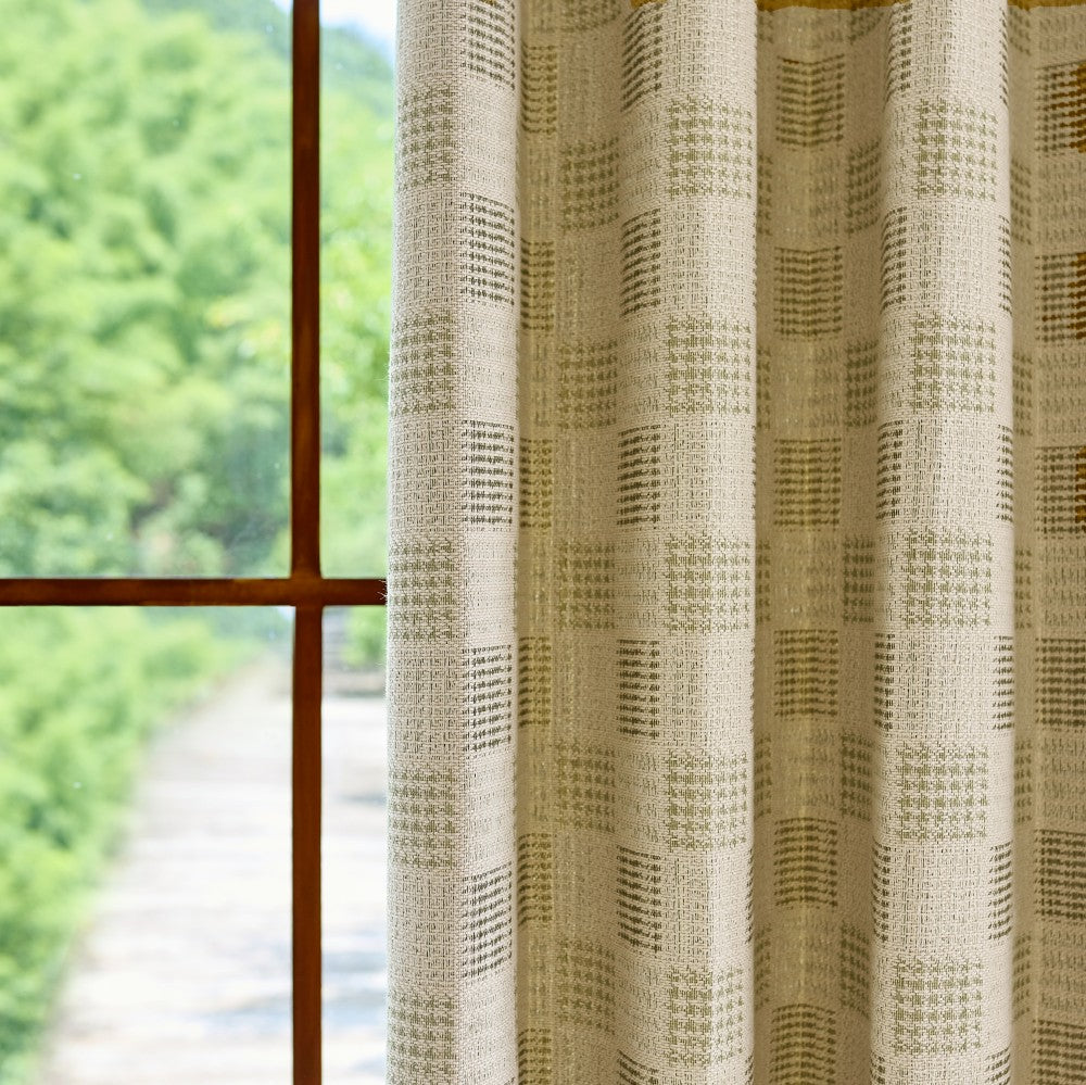 Juniper Woven Textured Plaid Curtains