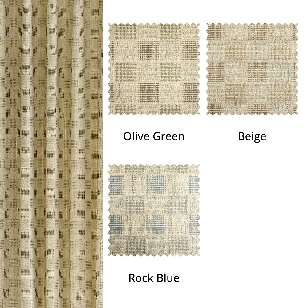 Juniper Woven Textured Plaid Curtains