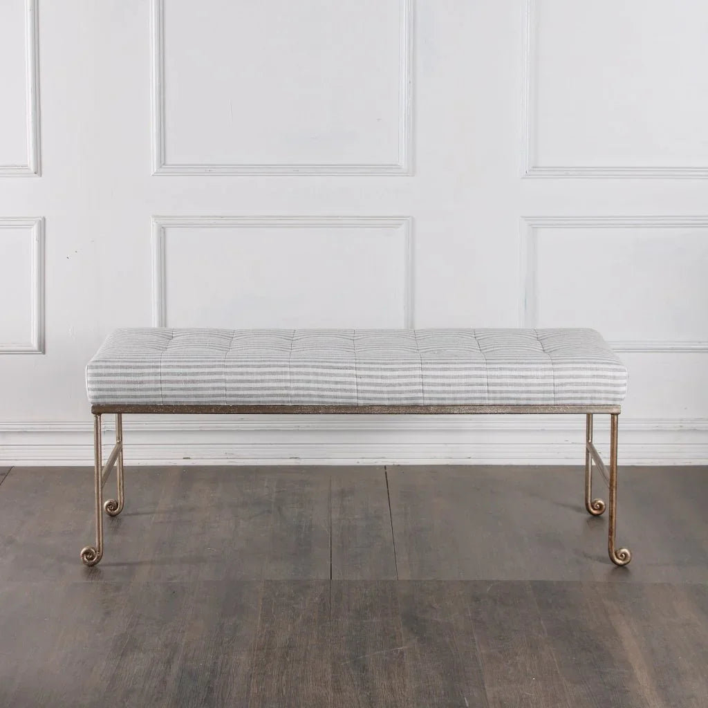 Justin White Fabric Bedroom Bench