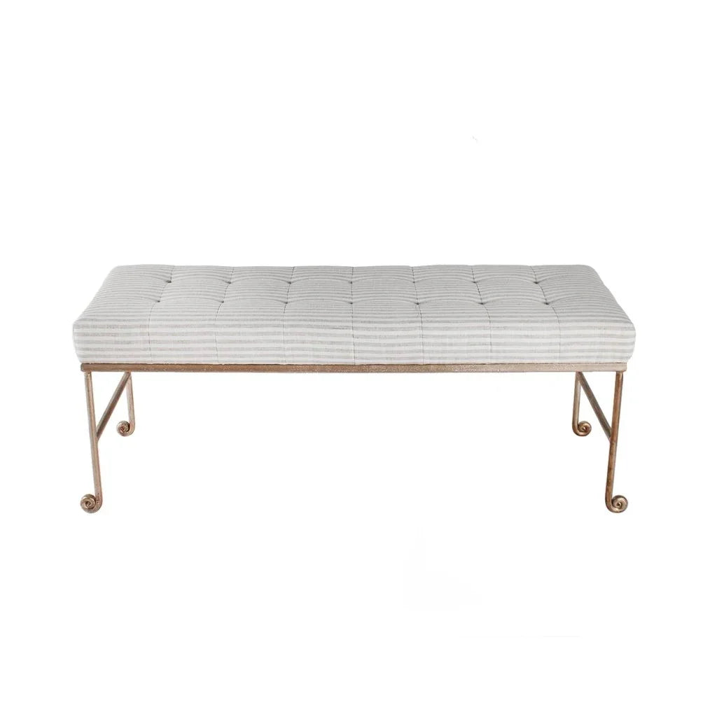 Justin White Fabric Bedroom Bench