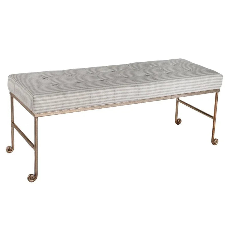 Justin White Fabric Bedroom Bench