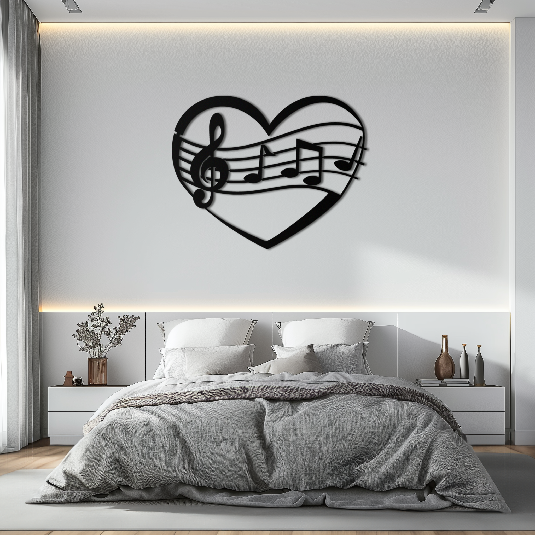 Musical Heart Metal Wall Art - Music Lover’s Home Decor- KAF256