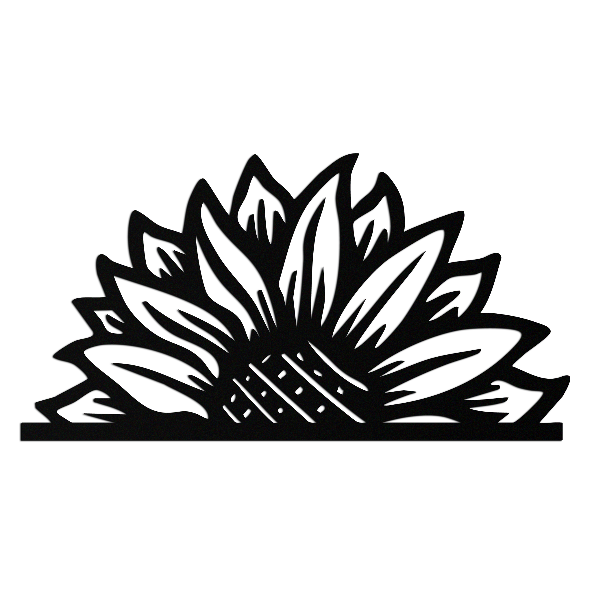 Half Sunflower Metal Wall Art – Nature-Inspired Floral Silhouette for Bright Interiors- KAF696