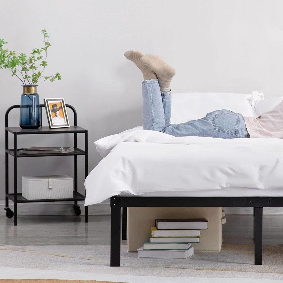 King 16-inch Heavy Duty Metal Bed Frame with 3,500 lbs Weight Capacity - PRHOMZ