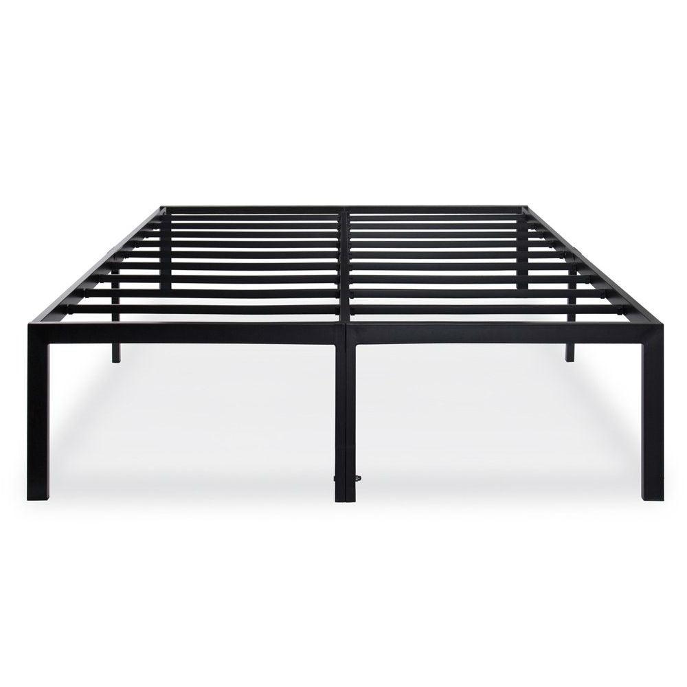 King 18-inch High Rise Heavy Duty Black Metal Platform Bed Frame - PRHOMZ