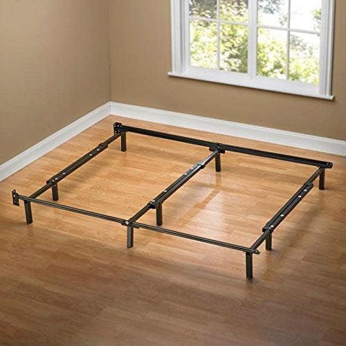 King size 9-Leg Adjustable Metal Bed Frame with Headboard Brackets - PRHOMZ