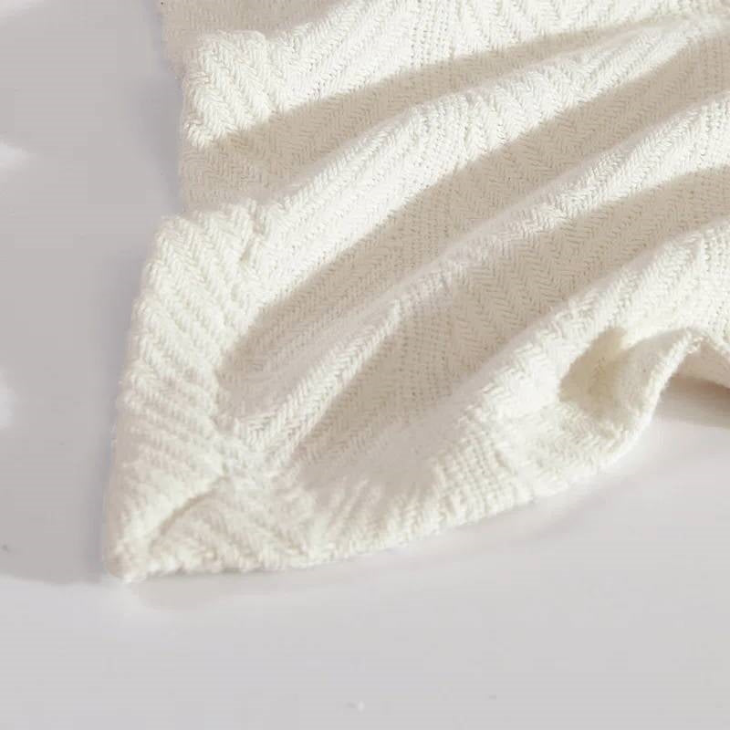 King size Cream Bone Lightweight 100-Percent Cotton Blanket - Machine Washable-2