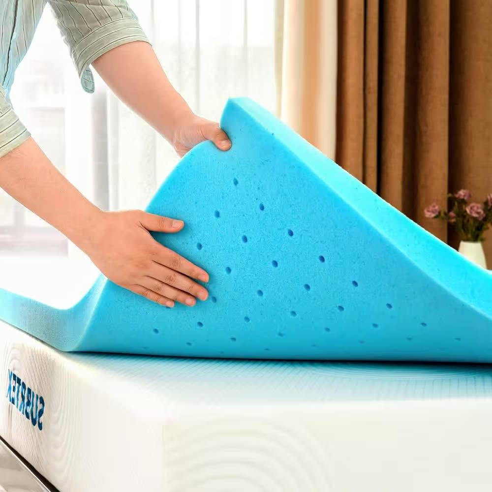 King size 3-inch Thick High Density Memory Foam Mattress Topper-2