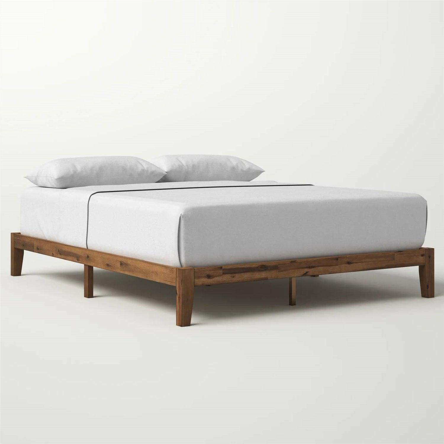 King Simple Modern Solid Wood Platform Bed Frame - 700 lb. Weight Capacity - PRHOMZ