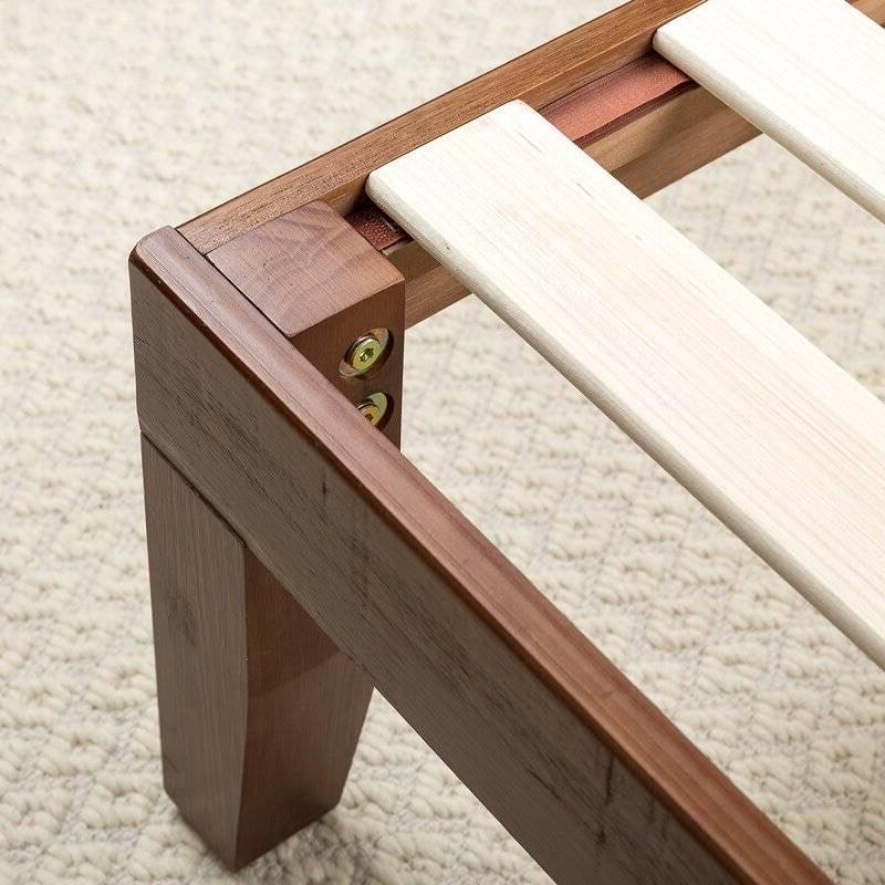 King size Solid Wood Platform Bed Frame with Headboard in Espresso Finish - PRHOMZ