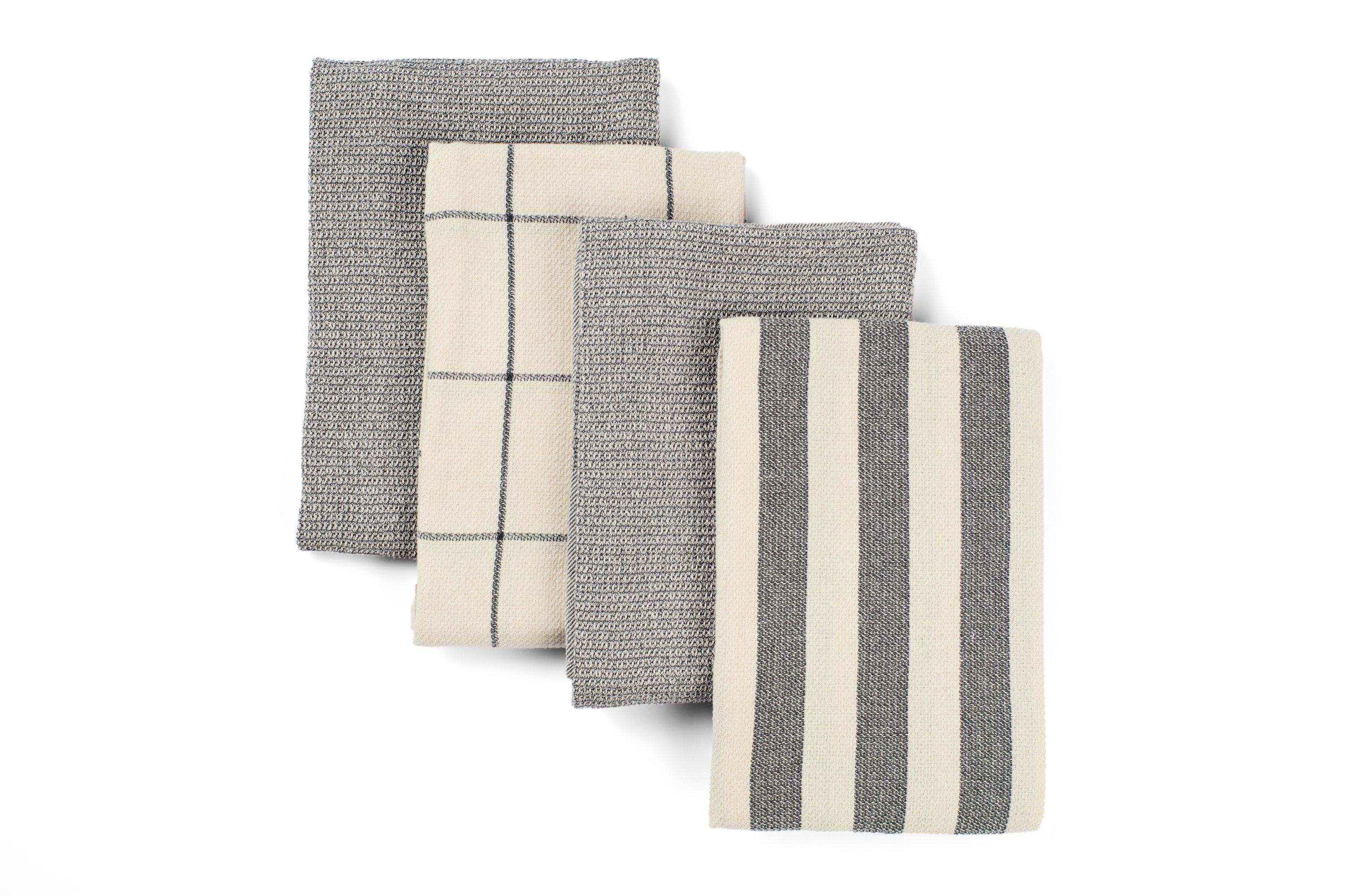 Kitchen Towels Set of 4, Reusable Dish Rags, Ecofriendly Cotton Tea Towels - PRHOMZ