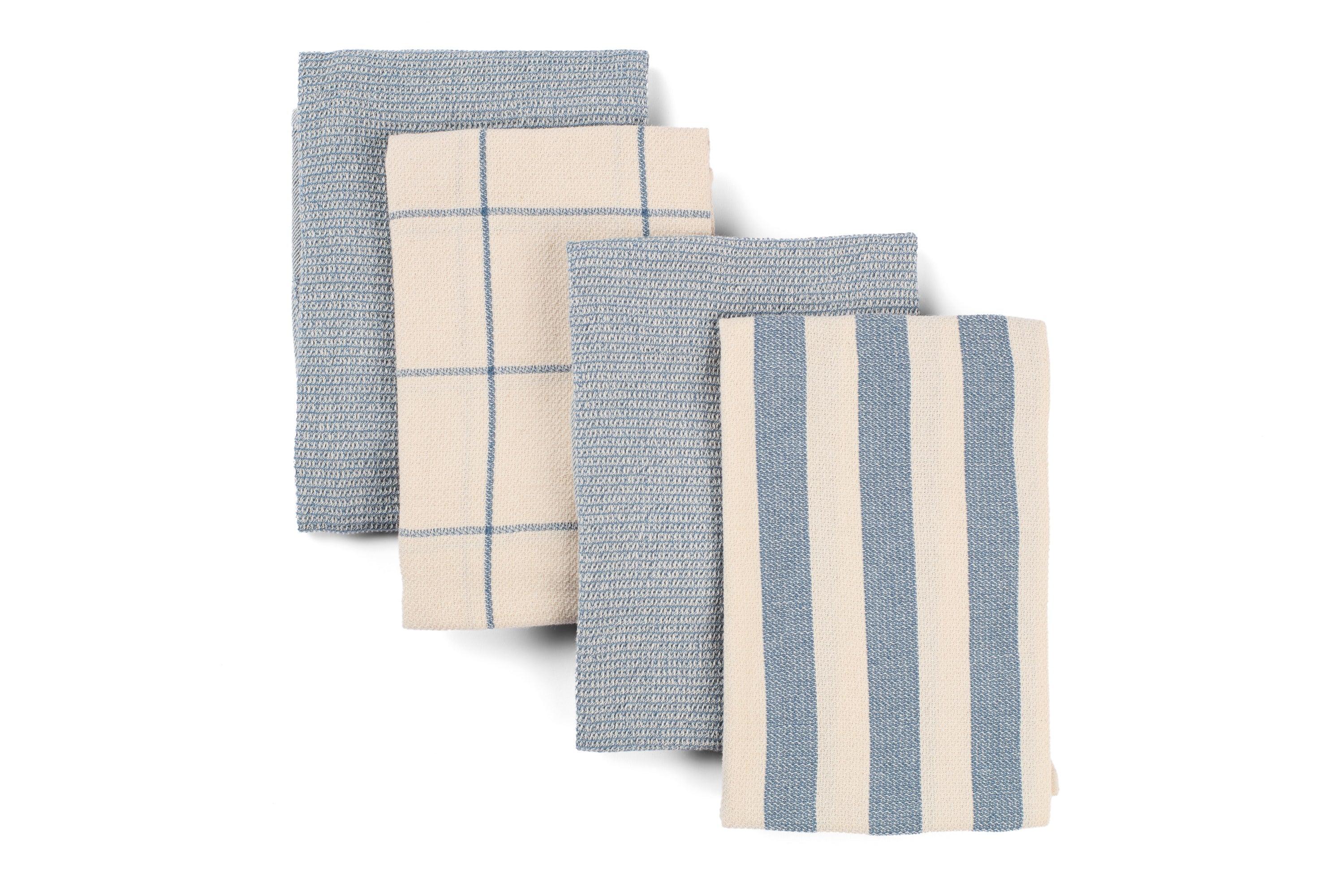 Kitchen Towels Set of 4, Reusable Dish Rags, Ecofriendly Cotton Tea Towels - PRHOMZ