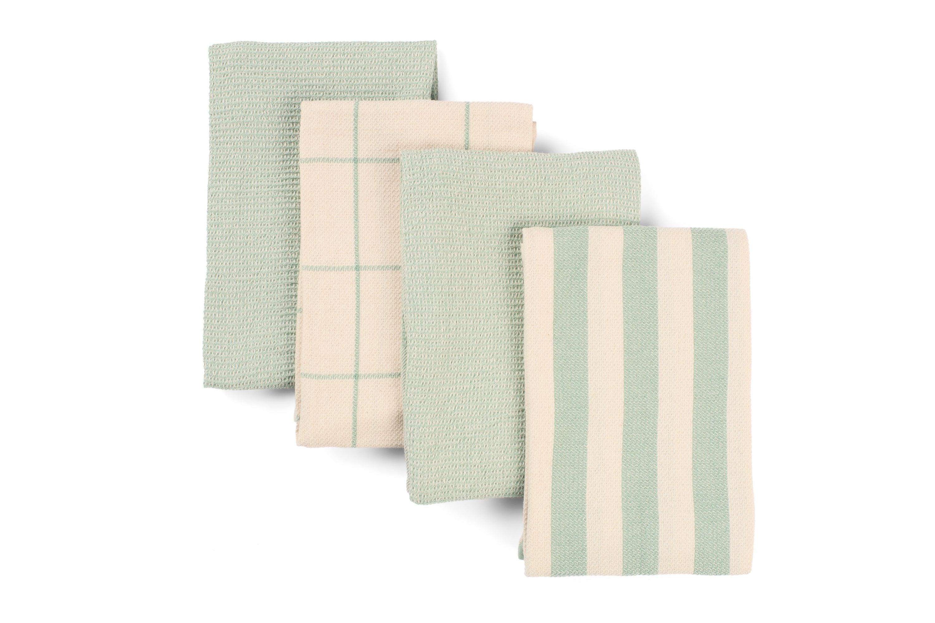 Kitchen Towels Set of 4, Reusable Dish Rags, Ecofriendly Cotton Tea Towels - PRHOMZ