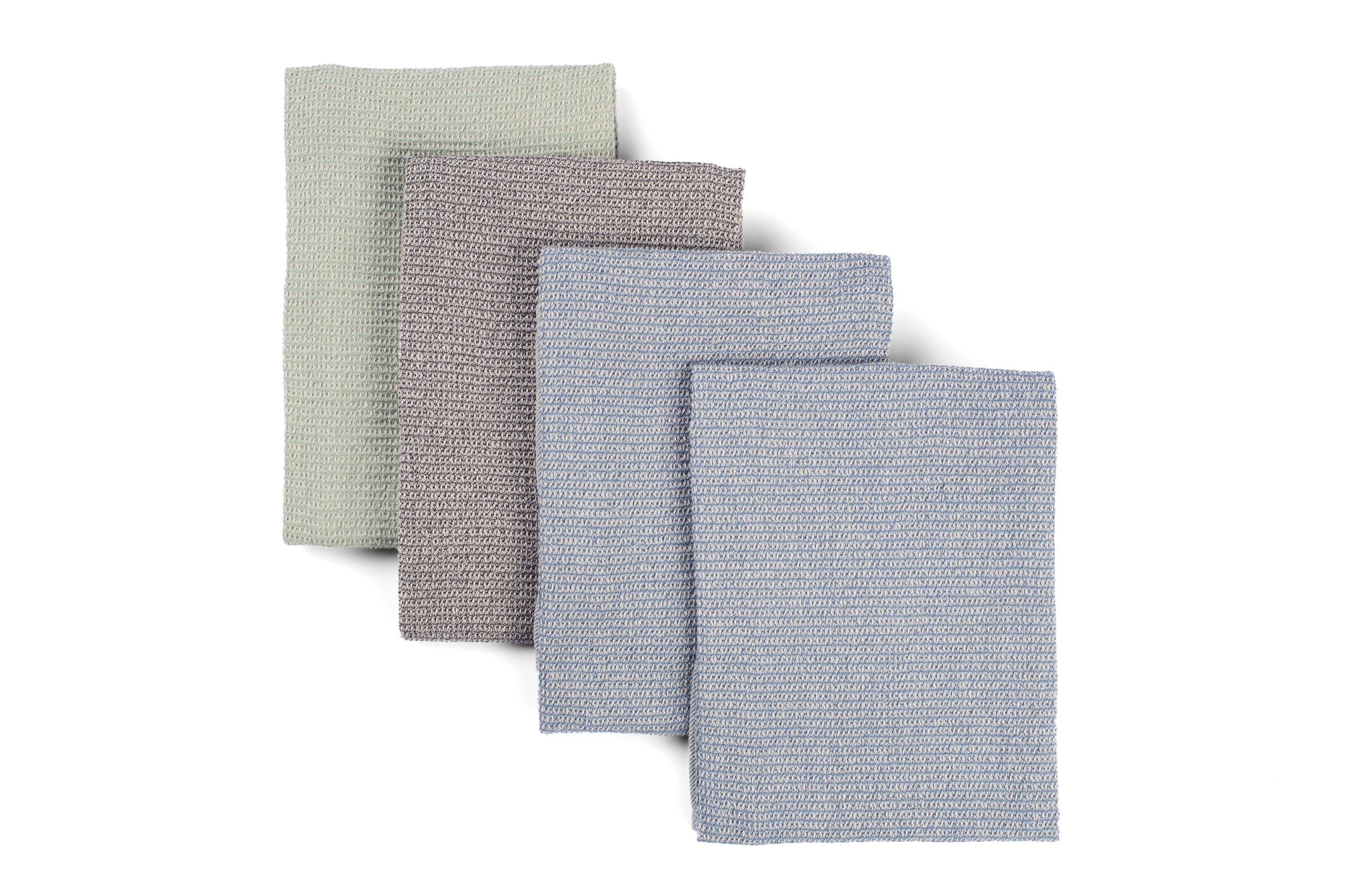 Kitchen Towels Set of 4, Reusable Dish Rags, Ecofriendly Cotton Tea Towels - PRHOMZ