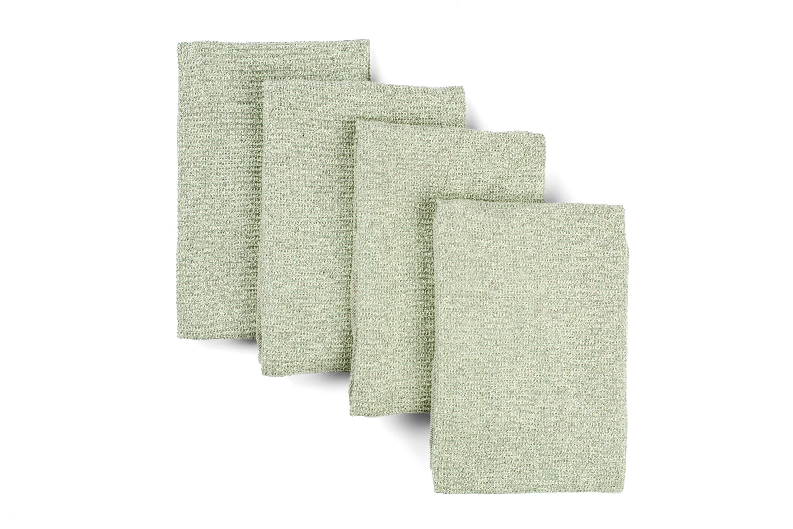 Kitchen Towels Set of 4, Reusable Dish Rags, Ecofriendly Cotton Tea Towels - PRHOMZ