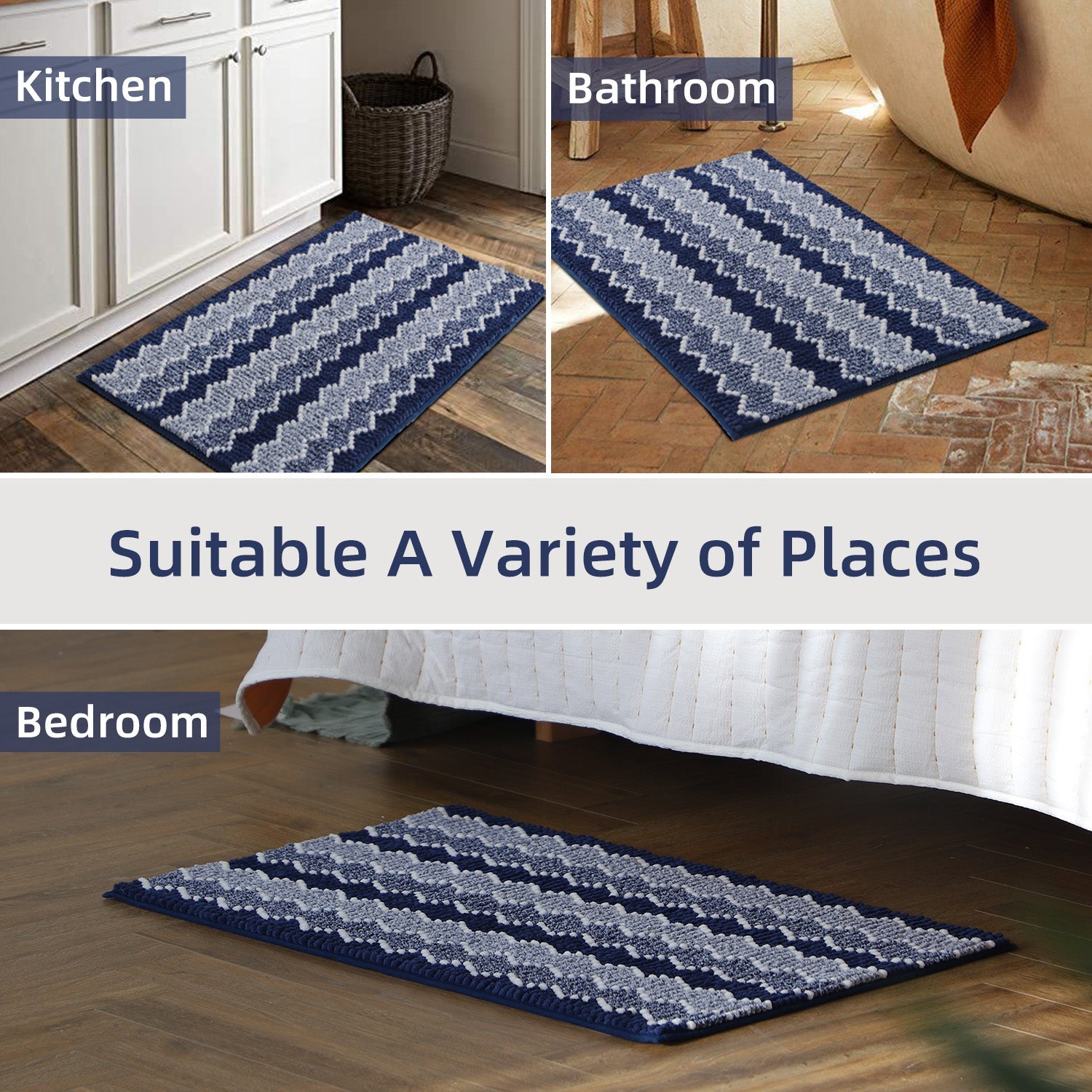Kasentex Soft Absorbent Durable Non-Slip Bathroom Rug Mat, Room Decor, Graduation Gifts, Fathers Day Gift, Mother Gift, Easter Gift
