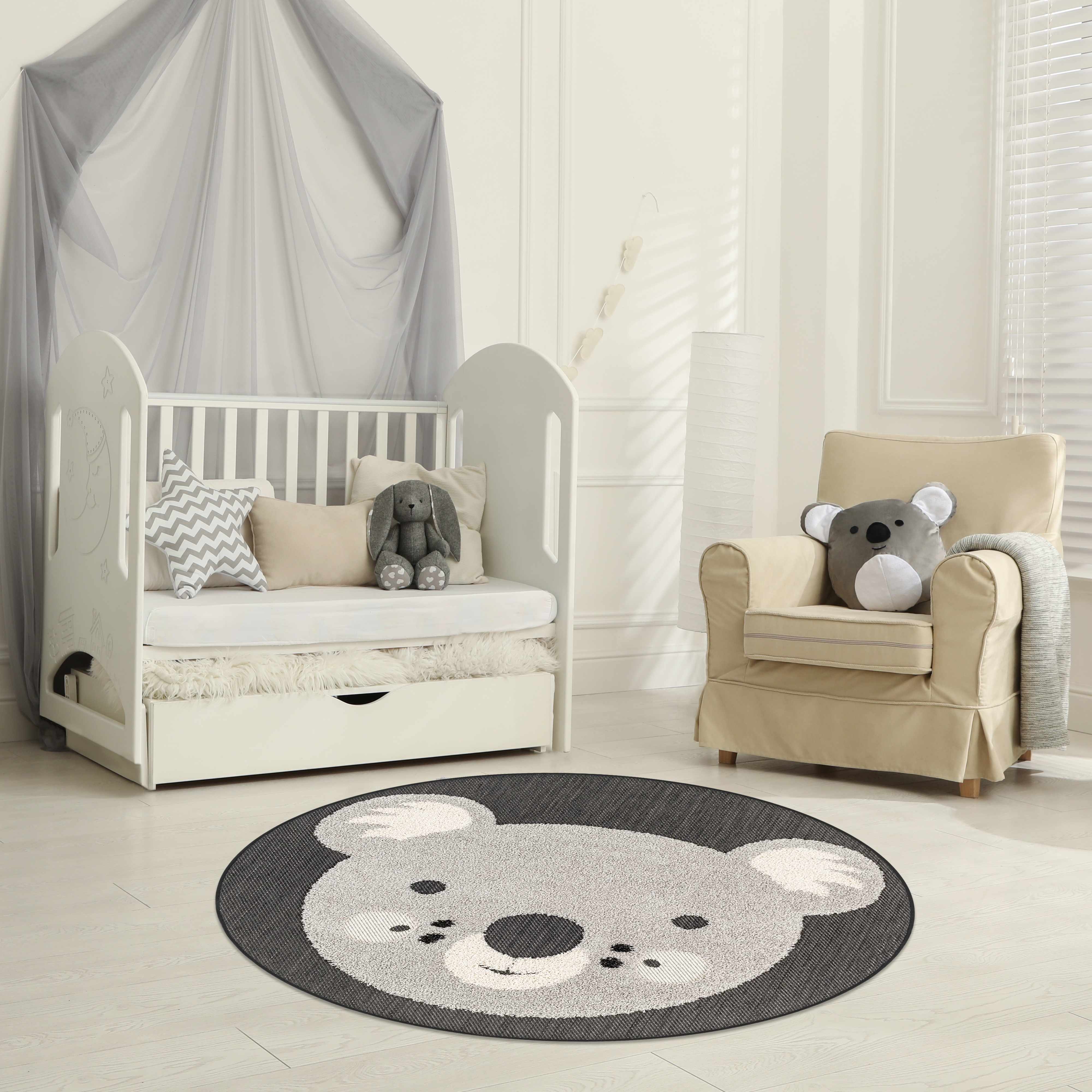Kids Koala Animal Print Nursery Area Rug - Clearance-0