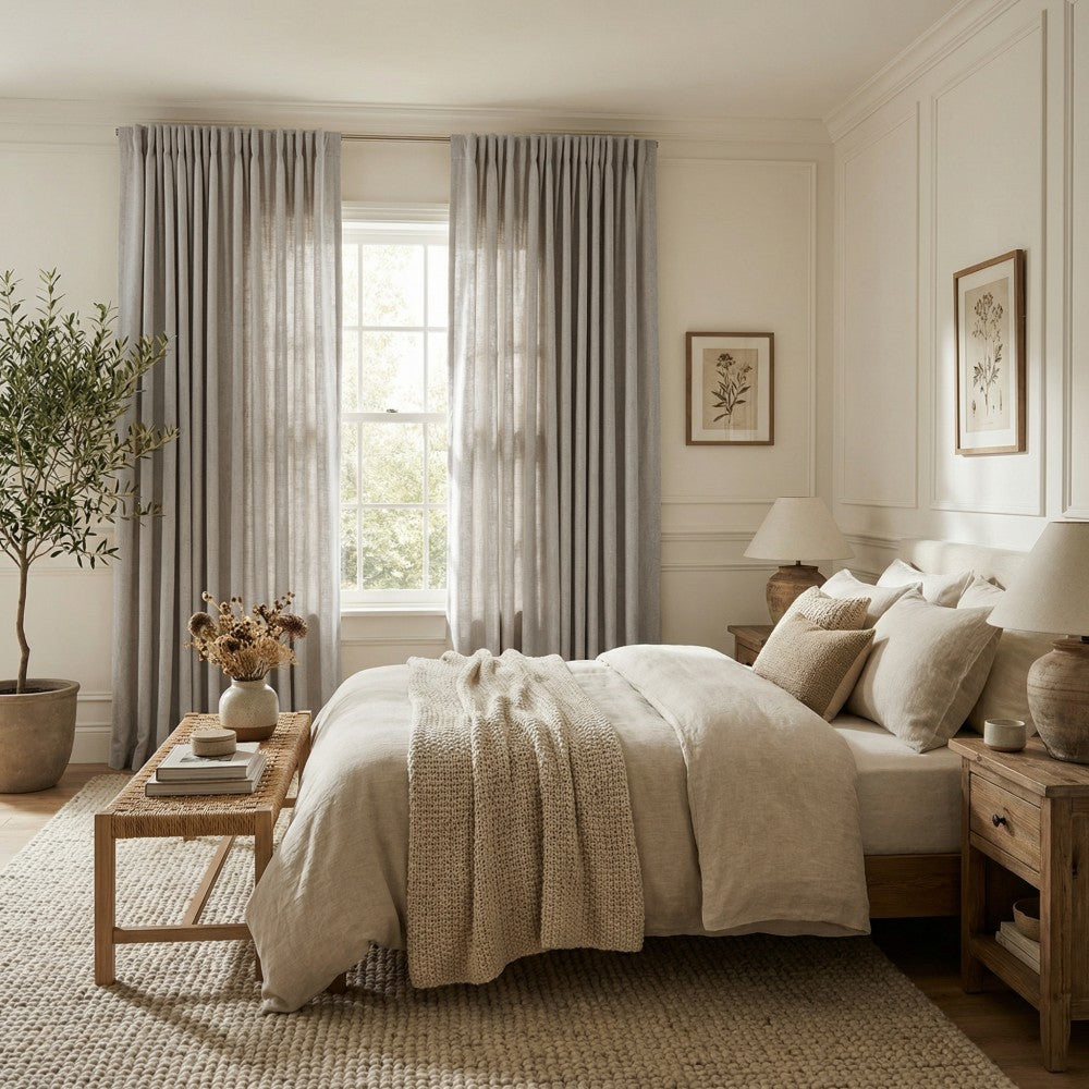 Keily Classic Faux Linen Curtains