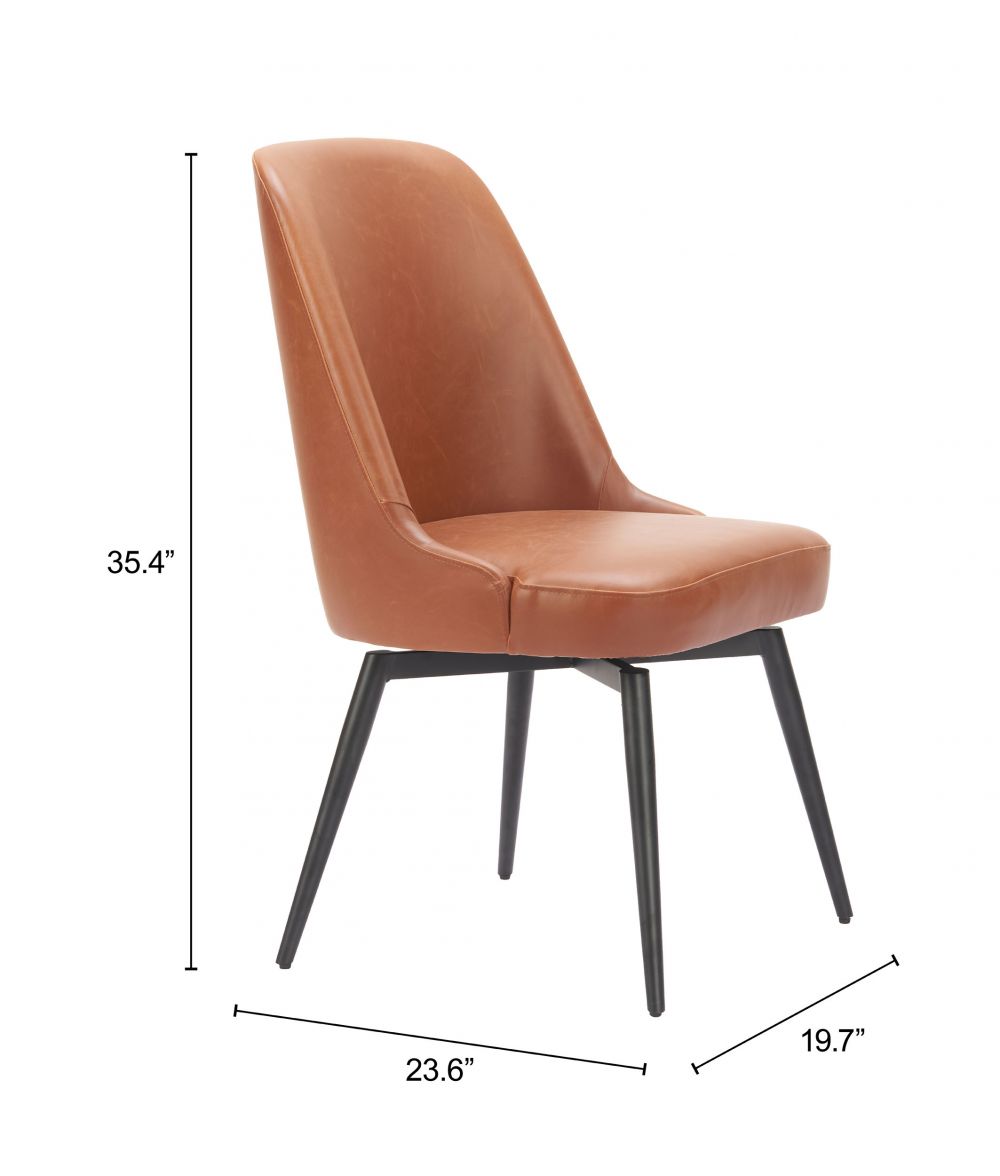 Keppel Faux Leather Swivel Dining Chair 2PC