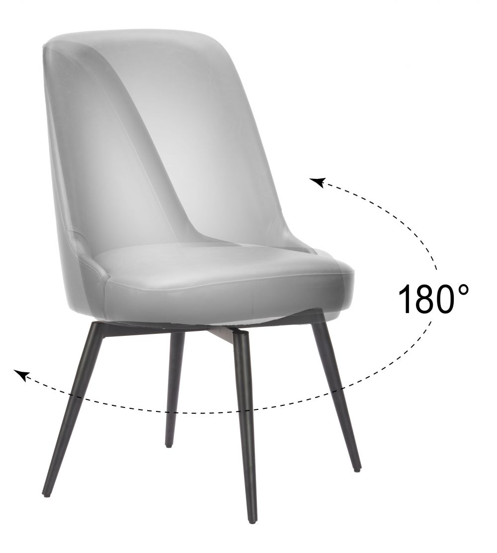 Keppel Faux Leather Swivel Dining Chair 2PC