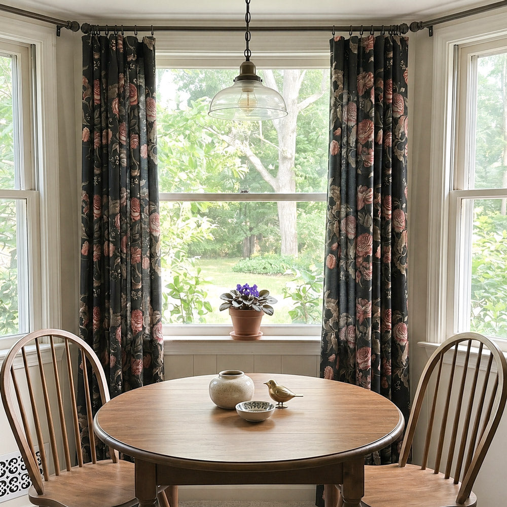 Klara Bold Rose Printed Curtains