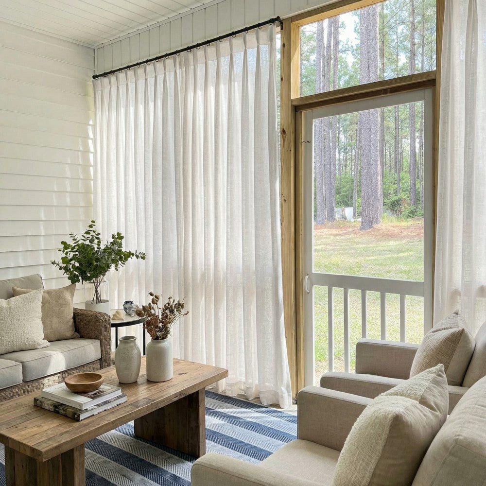 Kodi Light Filtering Linen Sheer Curtains