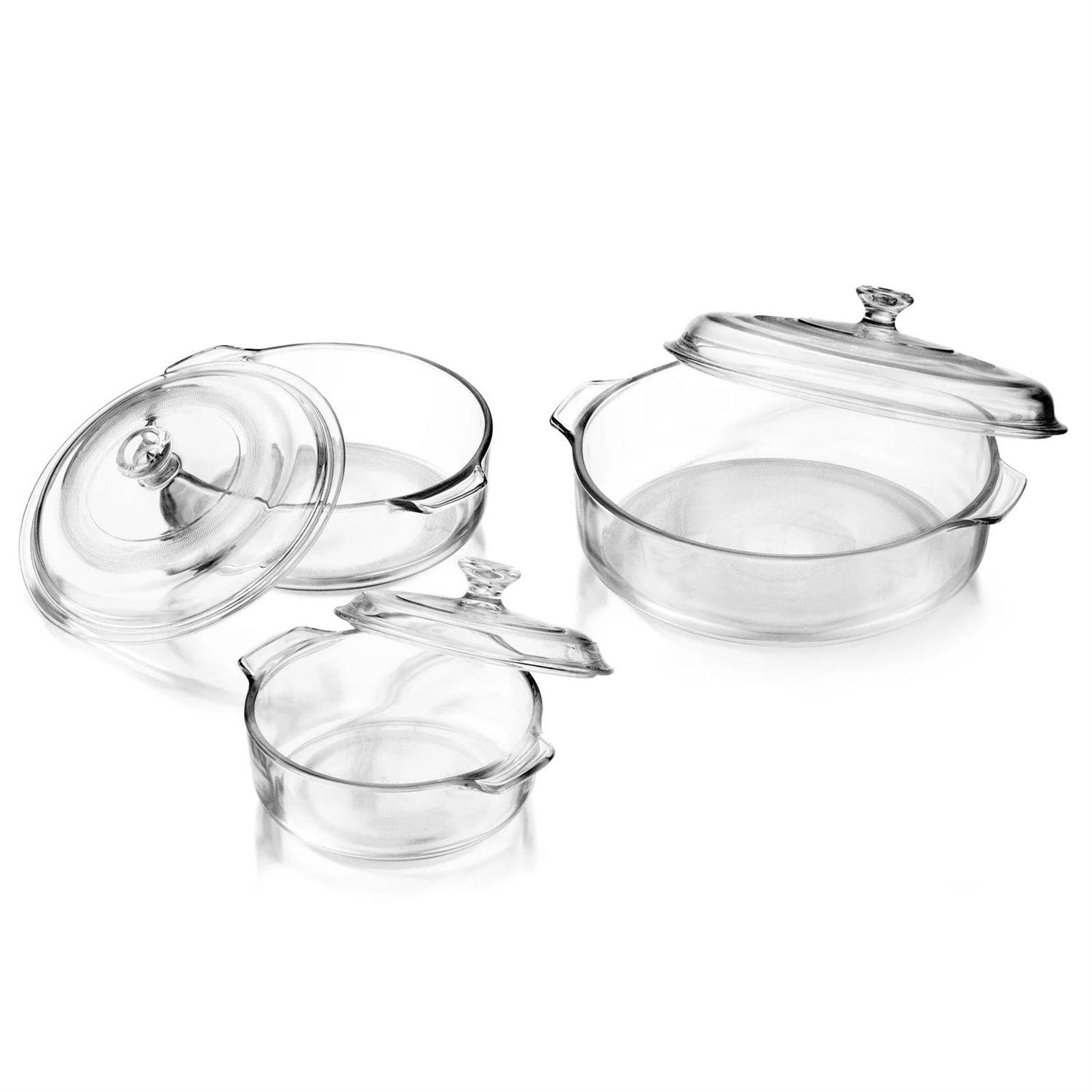6-Piece Glass Bakeware Casserole Baking Dish Set - Dishwasher and Oven Safe - PRHOMZ