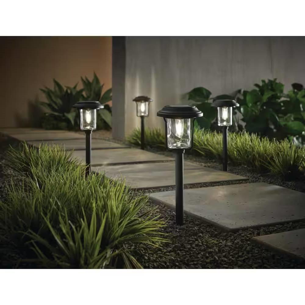 4 Pack - Solar LED Light Set - Outdoor Path Lighting in Black - PRHOMZ