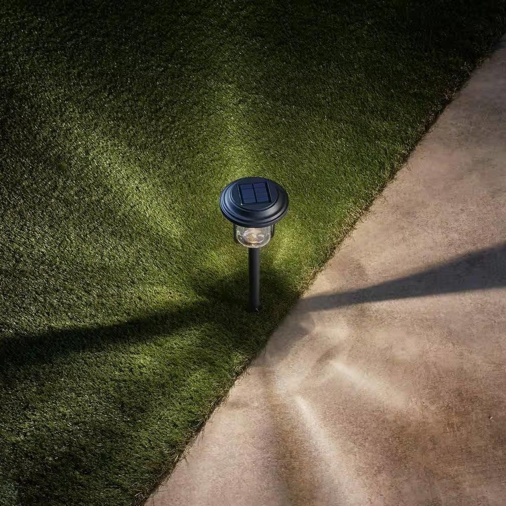 4 Pack - Solar LED Light Set - Outdoor Path Lighting in Black - PRHOMZ