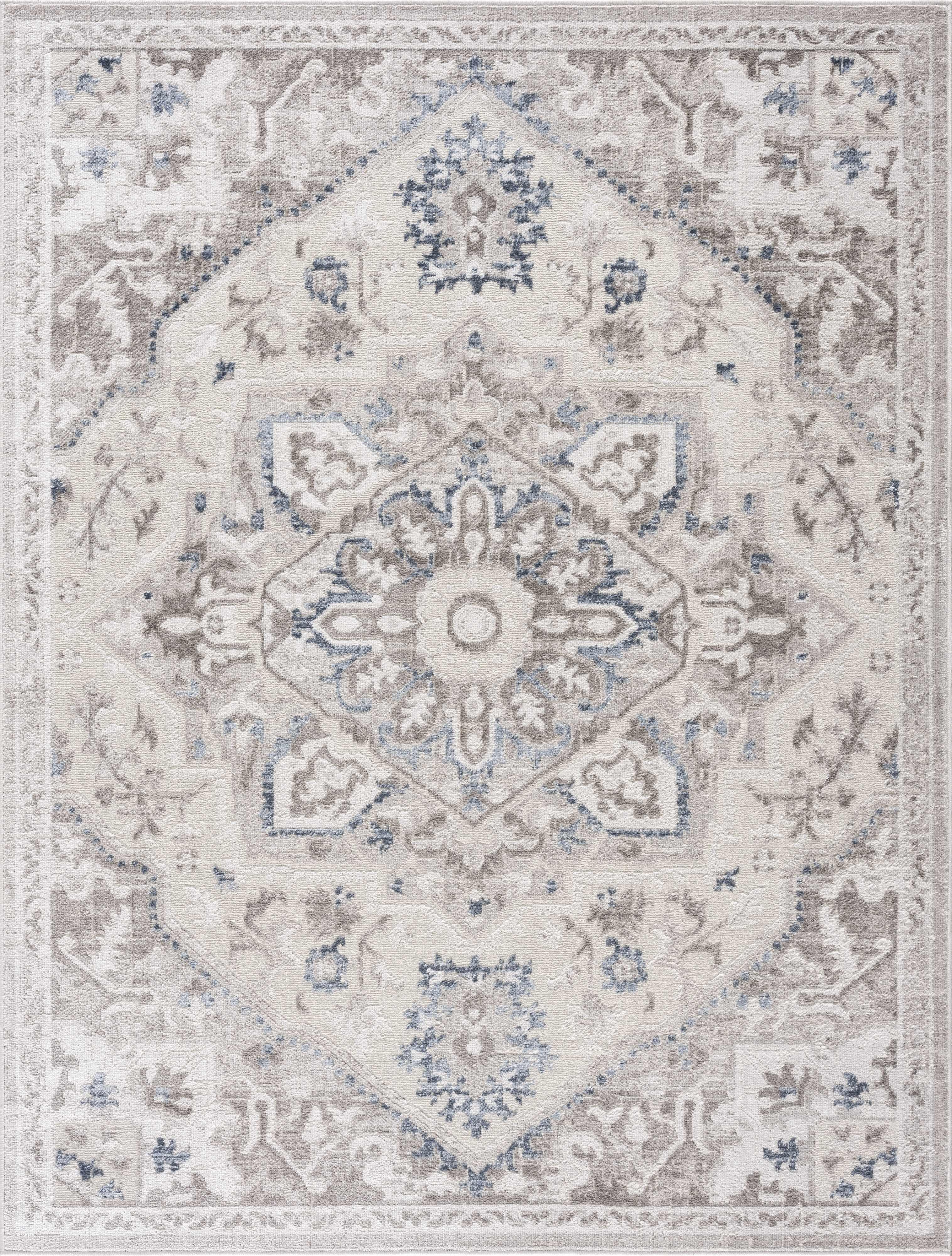 Bakir Blue Hues Gray Medallion Area Rug - Limited Edition - PRHOMZ