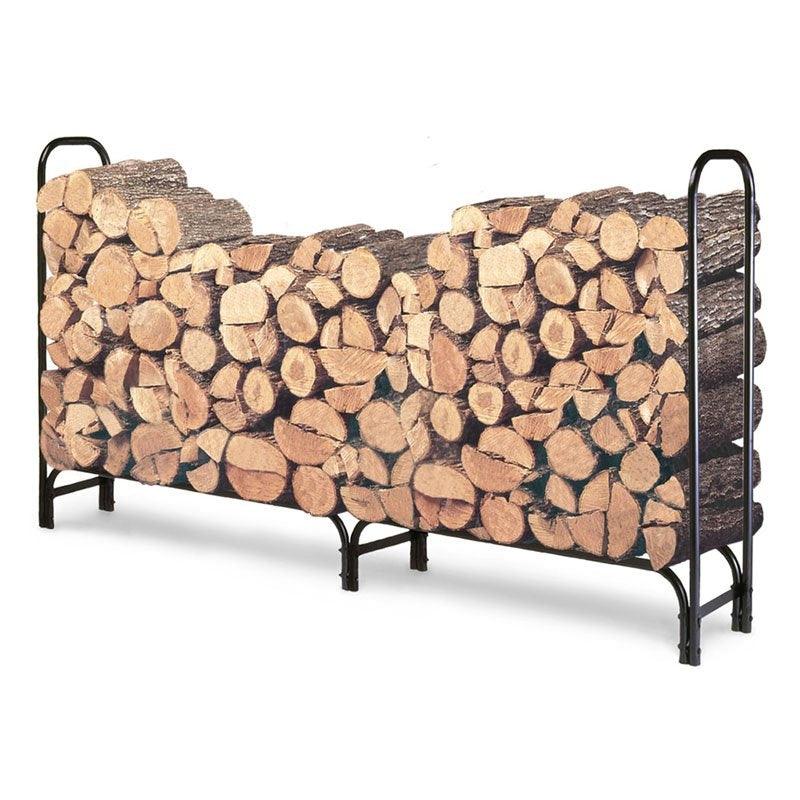 Outdoor 8ft Firewood Rack Wood Log Storage Sturdy Tubular Steel - PRHOMZ