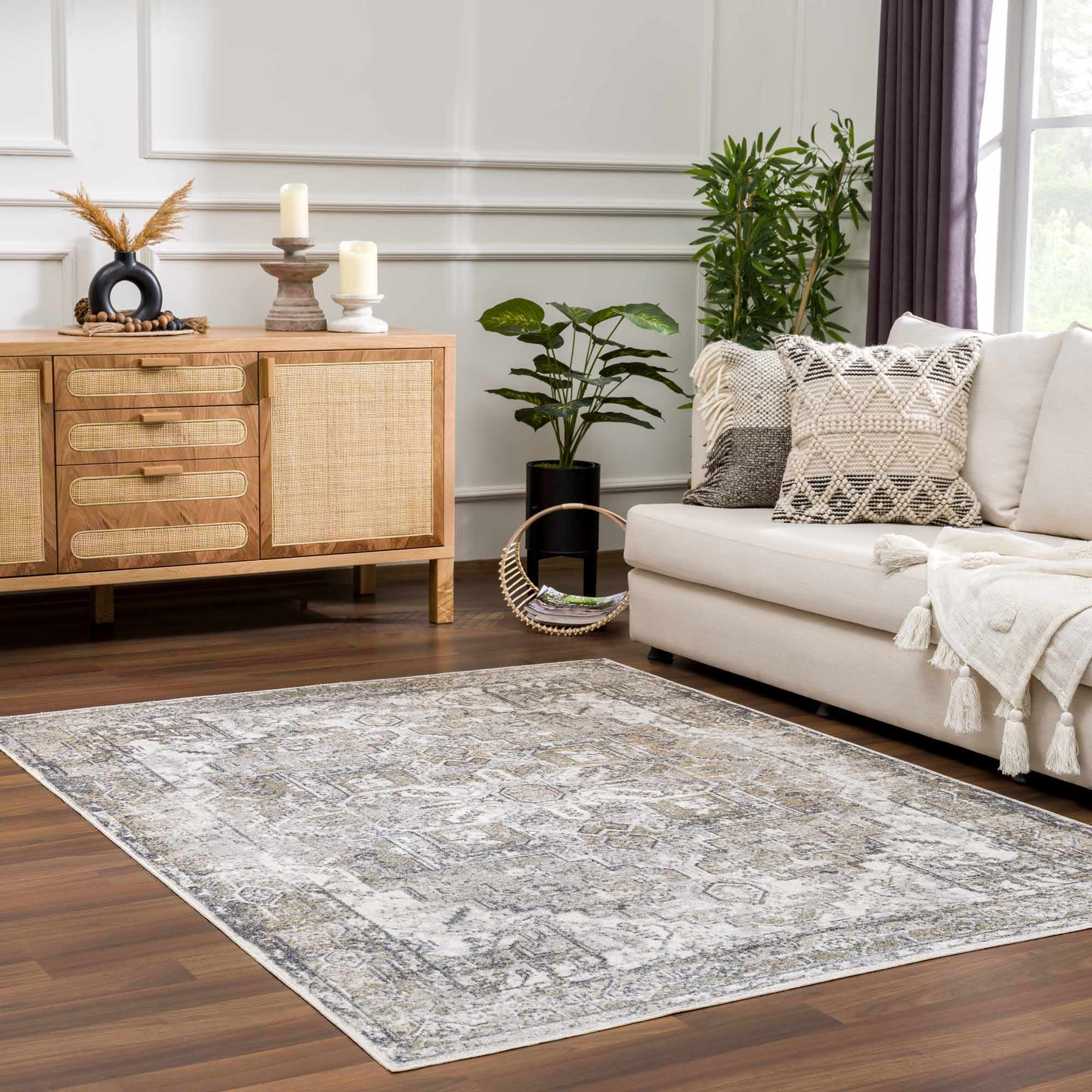 Hera Olive Boutique Washable Rug
