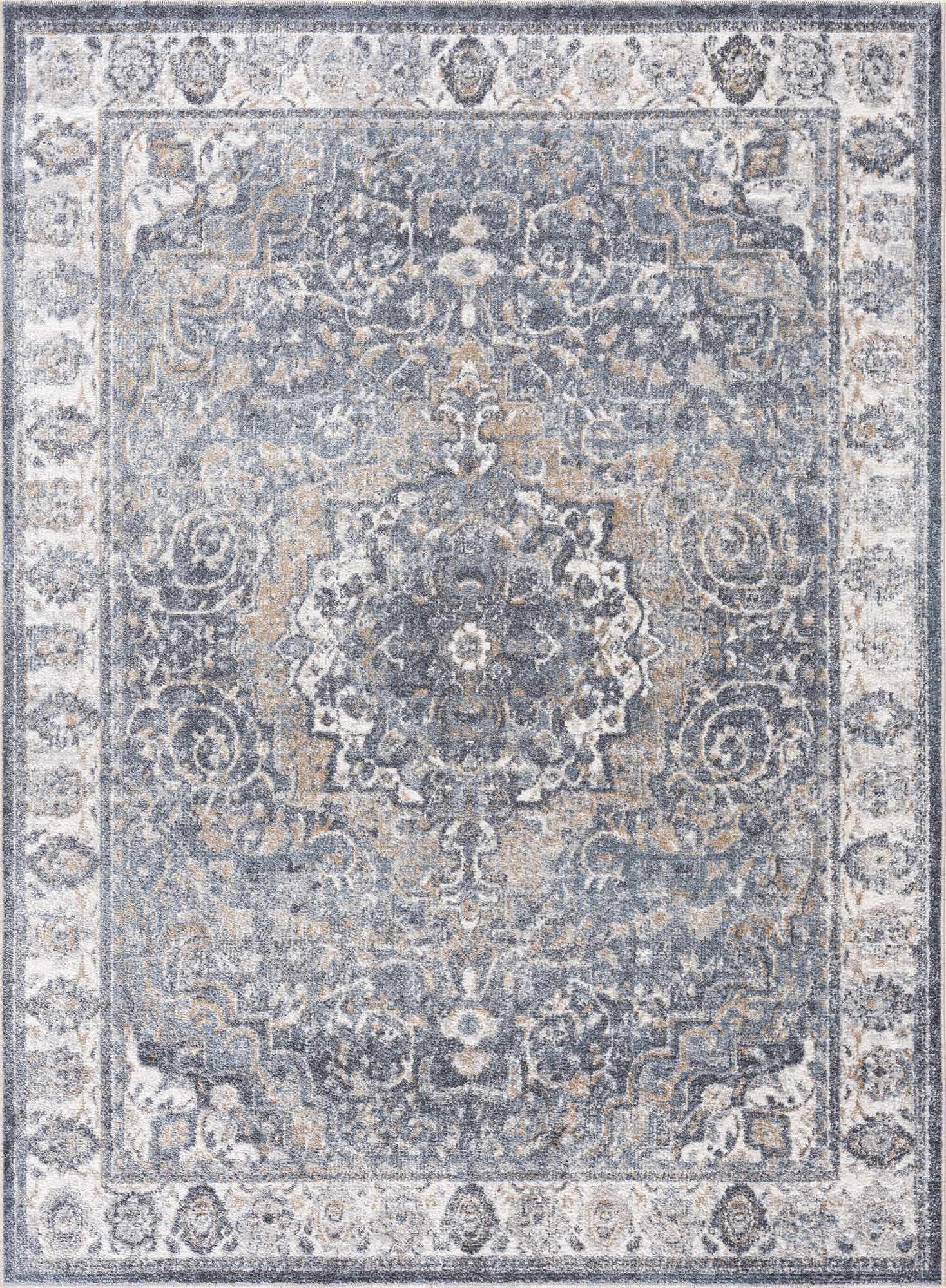 Aurum Blue Washable Area Rug