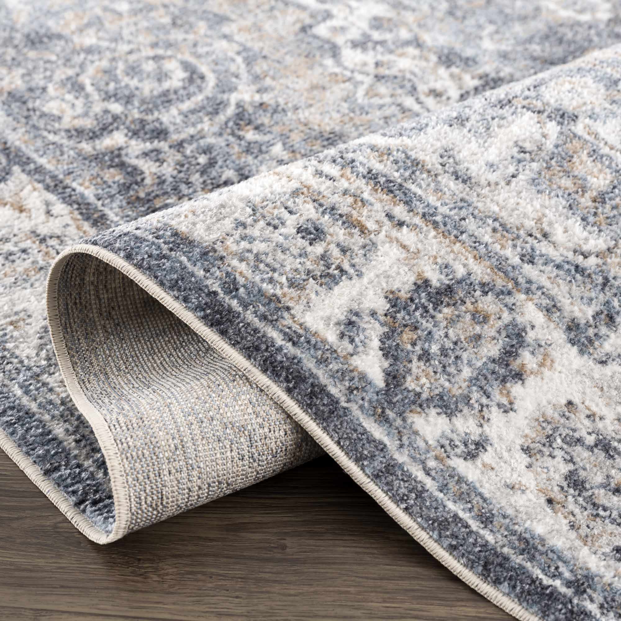 Aurum Blue Washable Area Rug