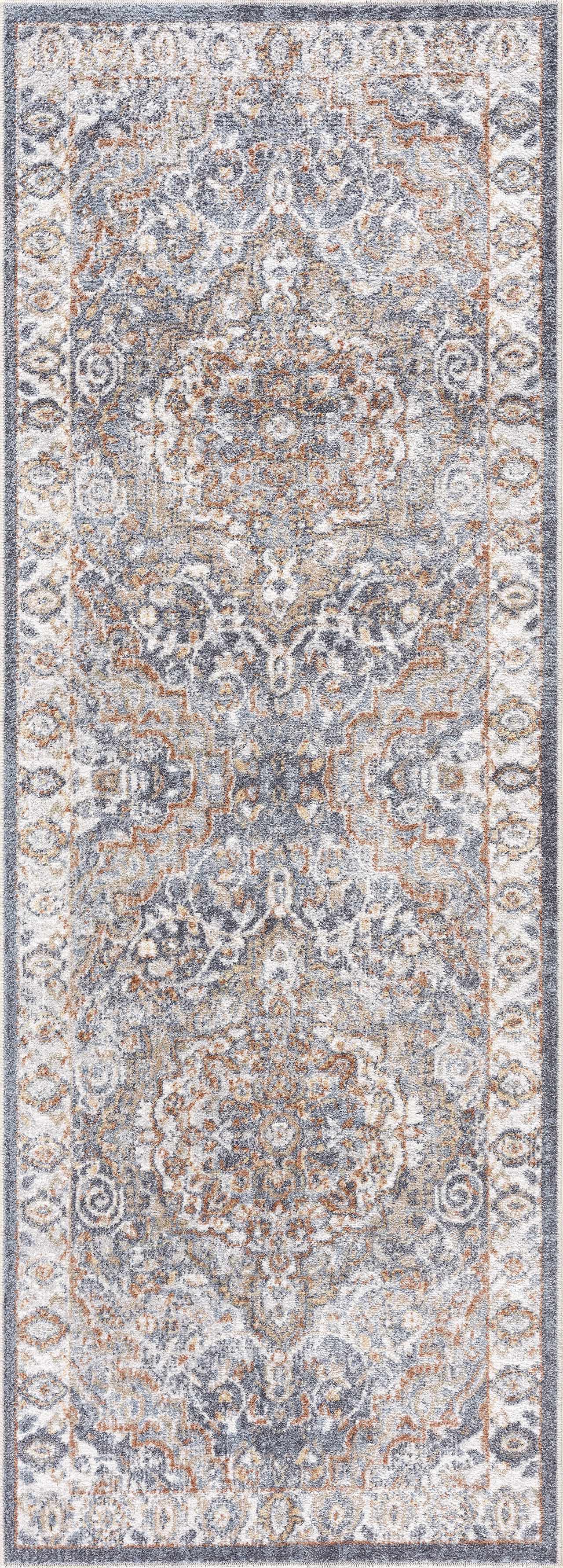 Aurum Blue & Beige Washable Area Rug