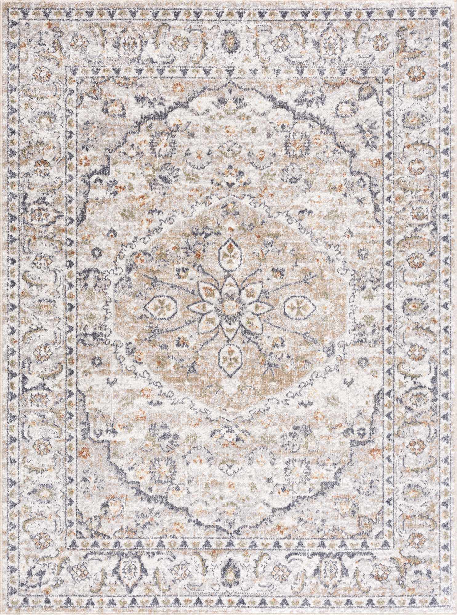 Cream Hiti Washable area rug